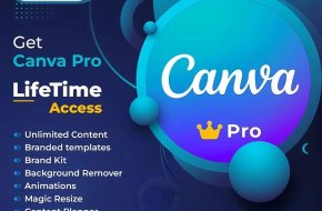 Canva Pro lifetime subscription, combined with the use of Canva templates